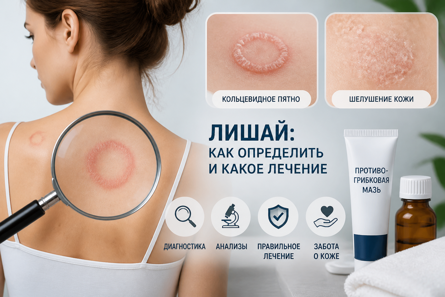 лишай как определить и какое лечение — иллюстрация к статье «лишай как определить и какое лечение»