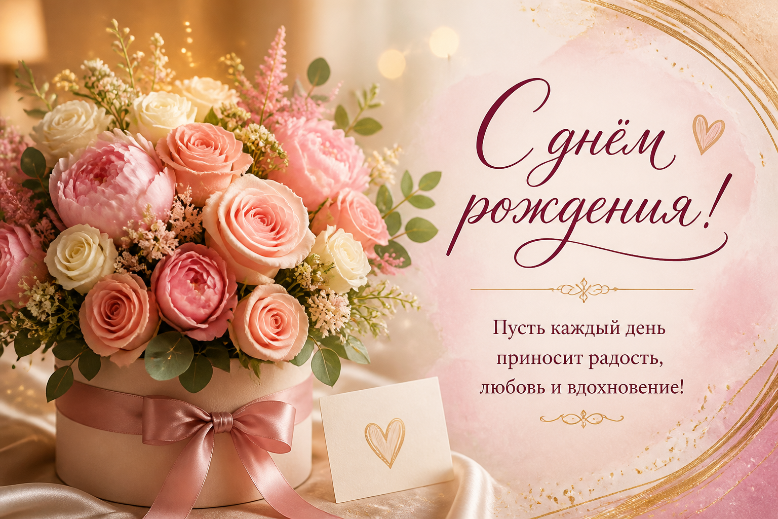 открытка с днем рождения женщине — иллюстрация к статье «открытка с днем рождения женщине»