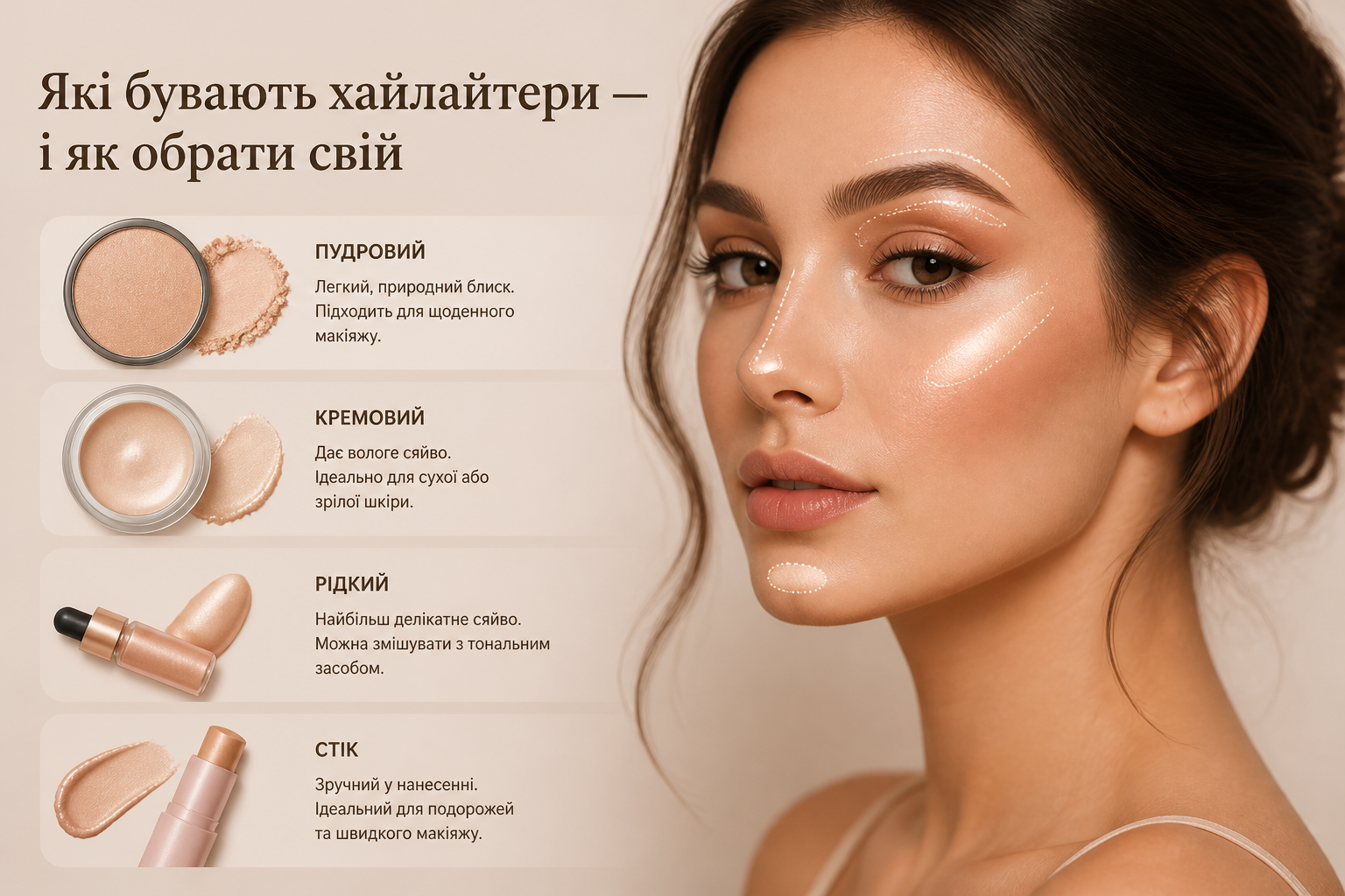 Які бувають хайлайтери — і як обрати свій — иллюстрация к статье «хайлайтер як правильно використовувати»