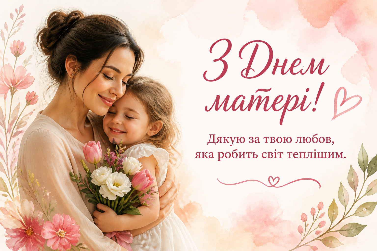 Привітання з Днем матері — короткі та щирі — иллюстрация к статье «день матери Украина когда и поздравления»