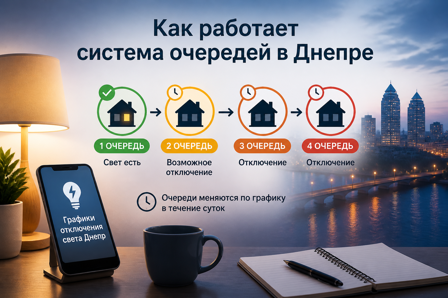 Как работает система очередей в Днепре — иллюстрация к статье «графики отключения света днепр»