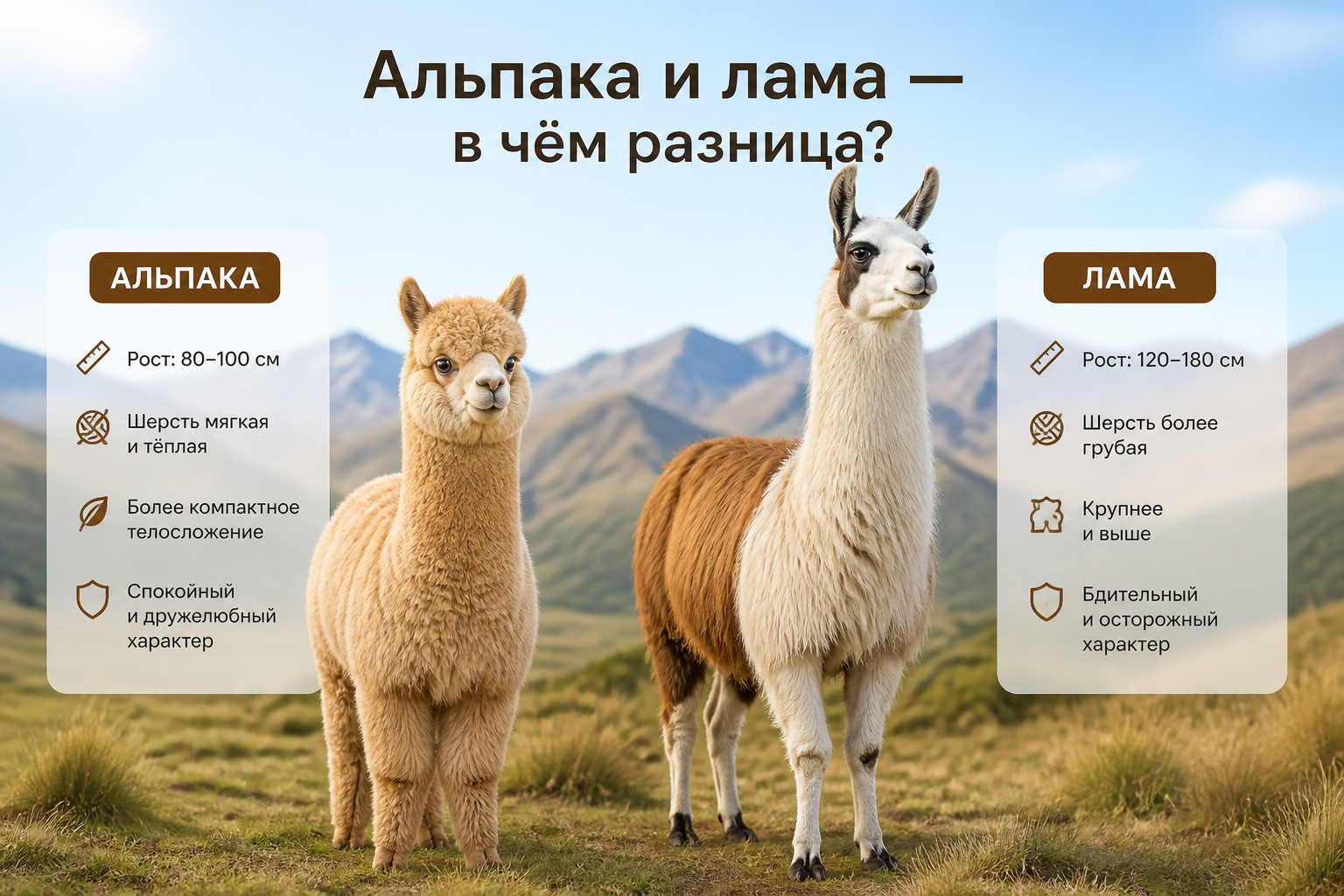 Альпака и лама — в чём разница — иллюстрация к статье «альпака что за животное»