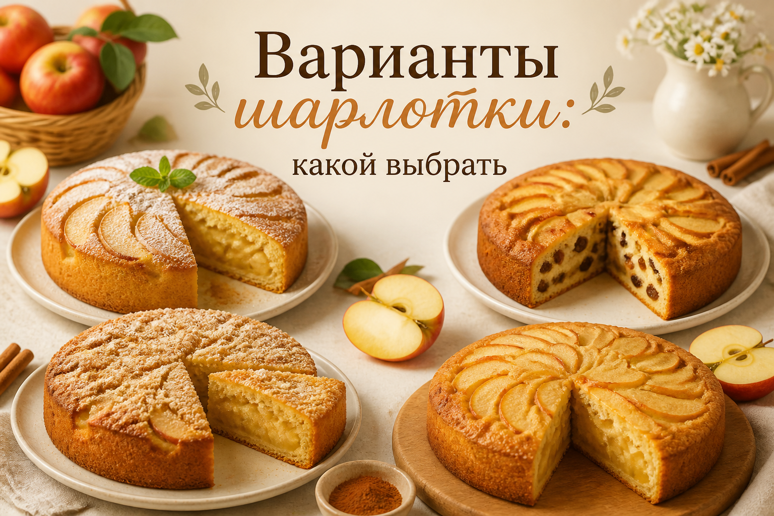 Варианты шарлотки: какой выбрать — иллюстрация к статье «шарлотка рецепт быстрой и вксуной»