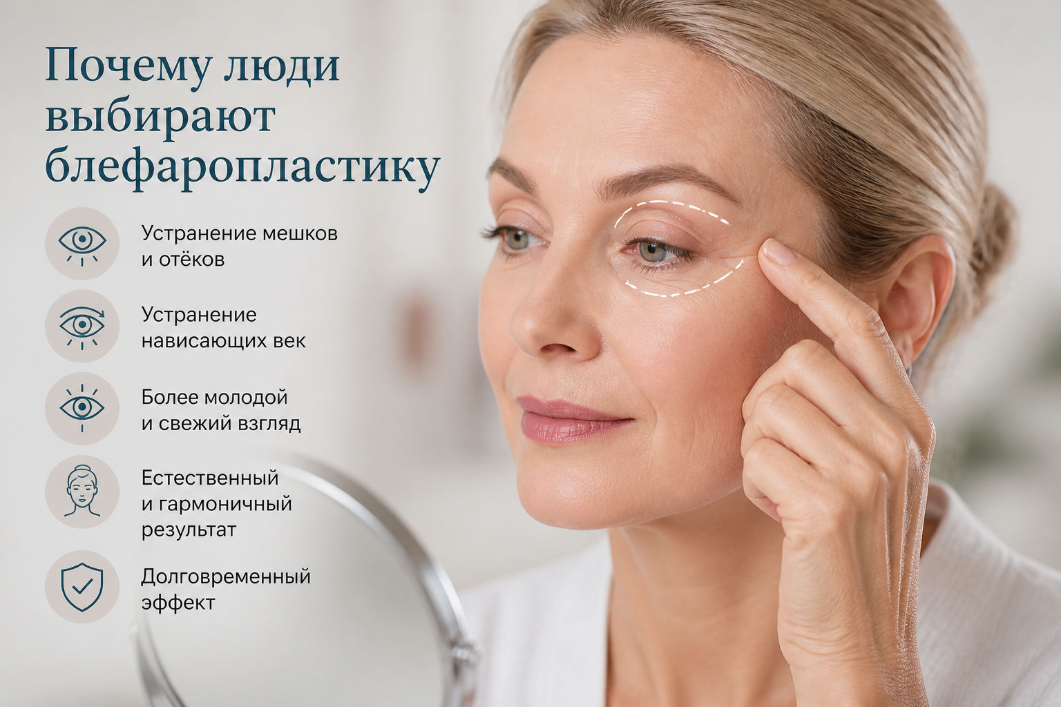 Почему люди выбирают блефаропластику — иллюстрация к статье «блефаропластика особенности и риски»