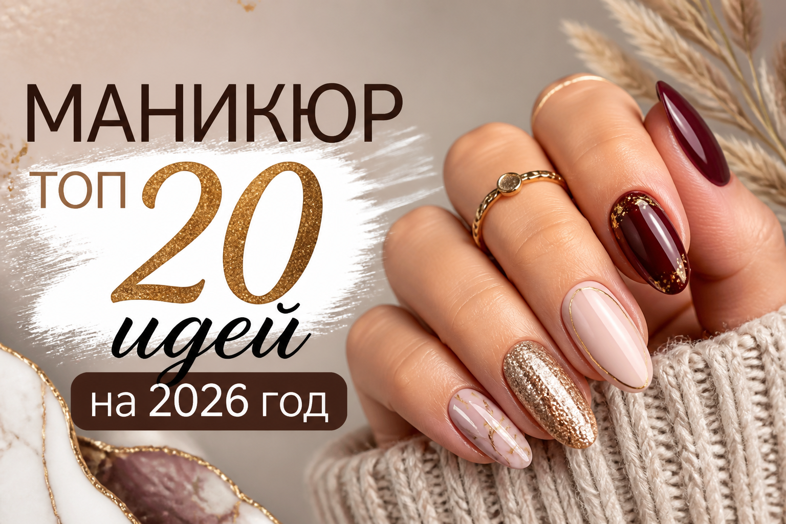 Маникюр 2026: топ 20 идей для стильных ногтей
