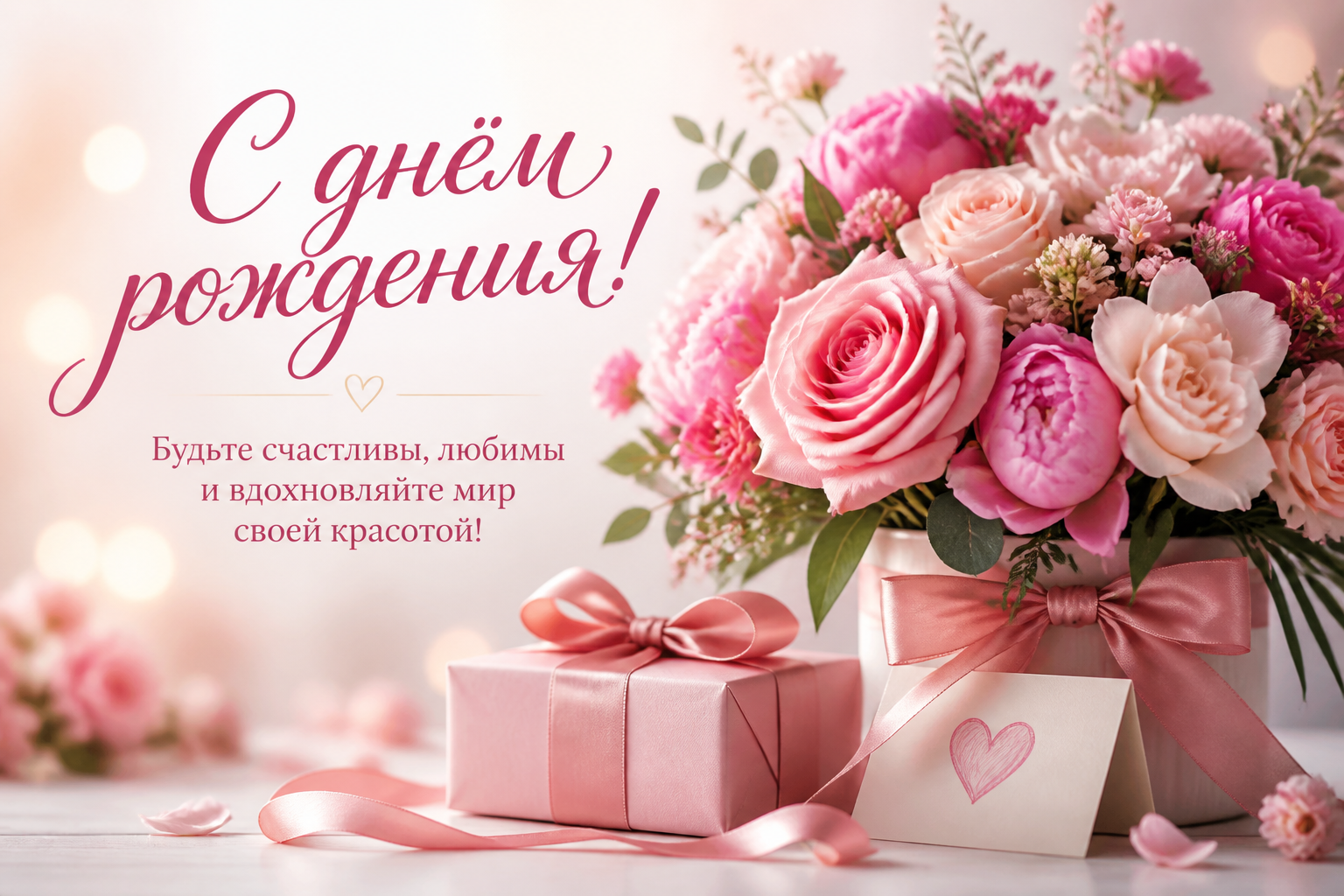Открытка с днем рождения женщине: тексты и пожелания
