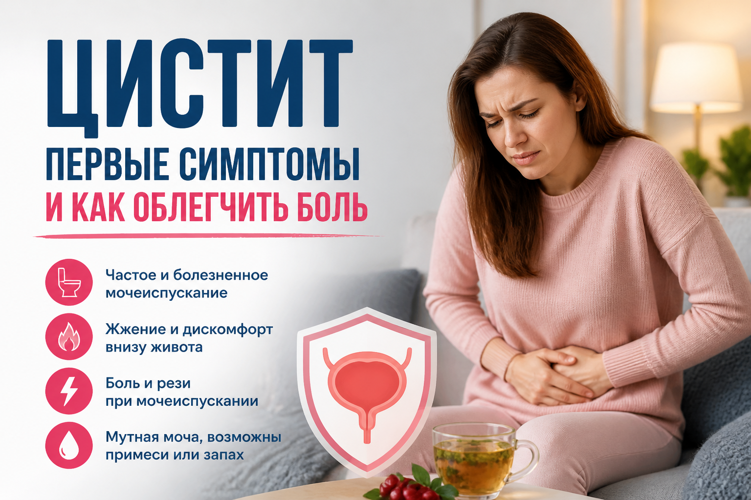 Цистит: первые симптомы и как облегчить боль