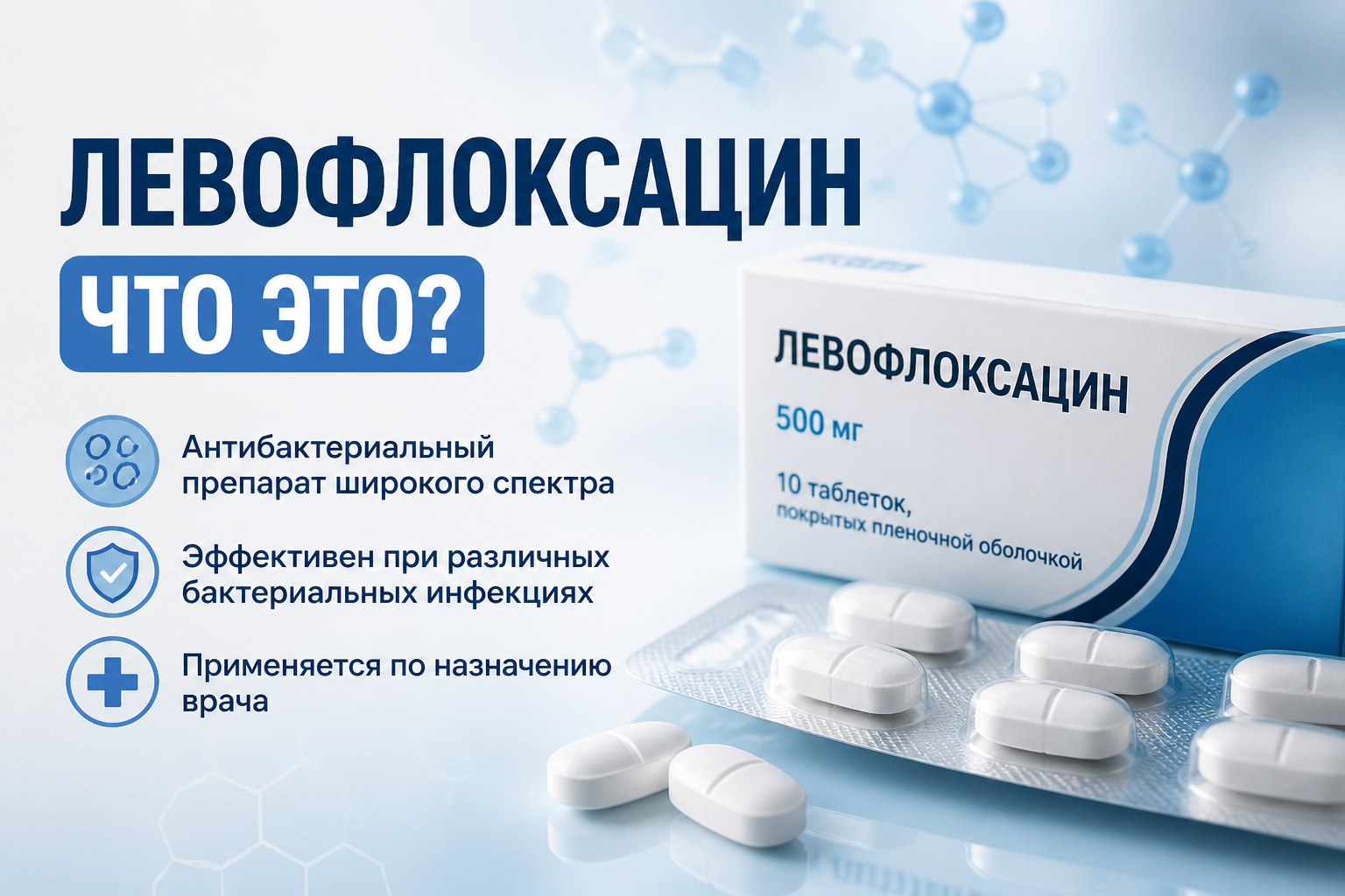 Левофлоксацин: что это, как действует и от чего назначают