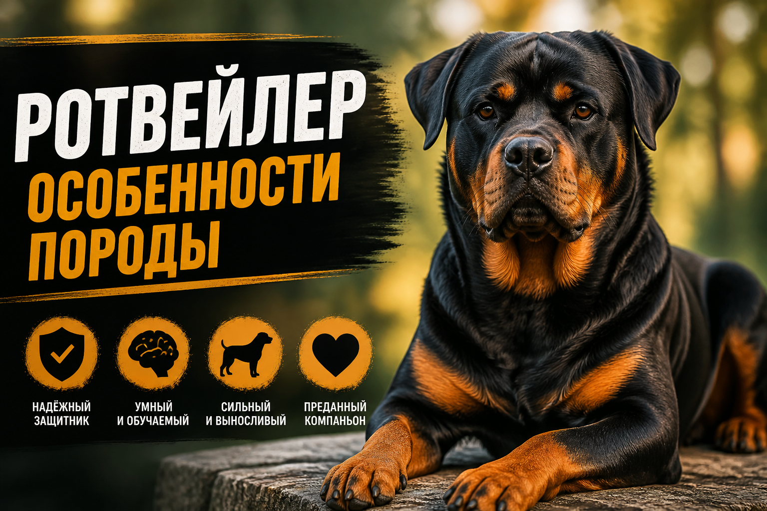 Ротвейлер: особенности породы, характер и уход
