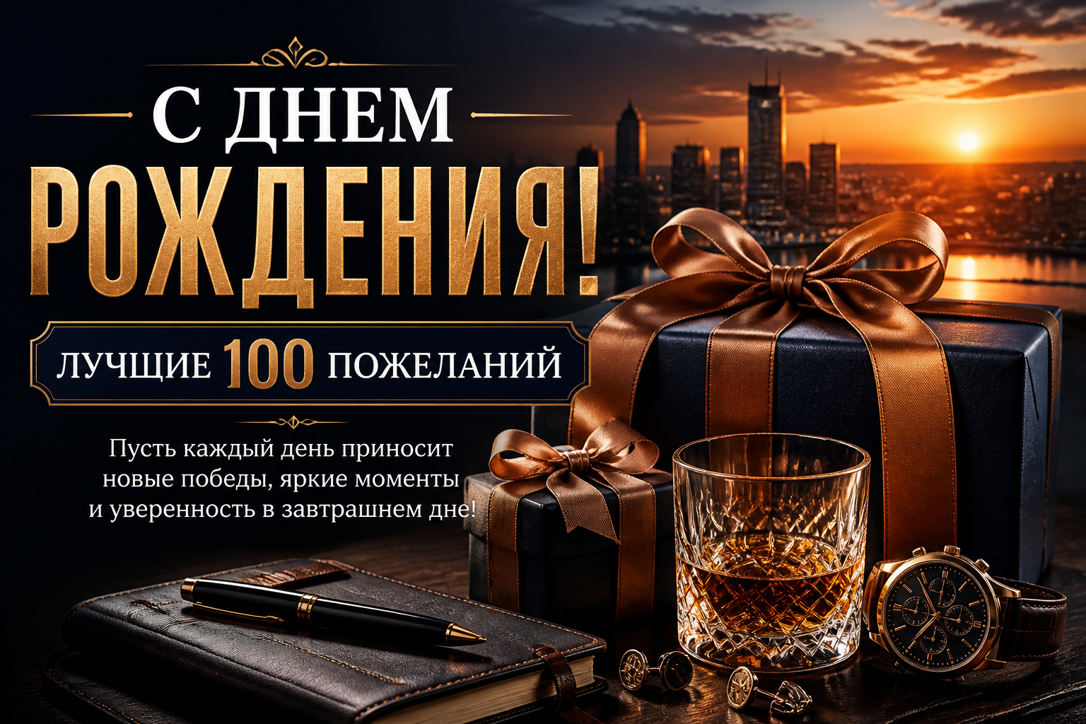 100 пожеланий с днём рождения мужчине